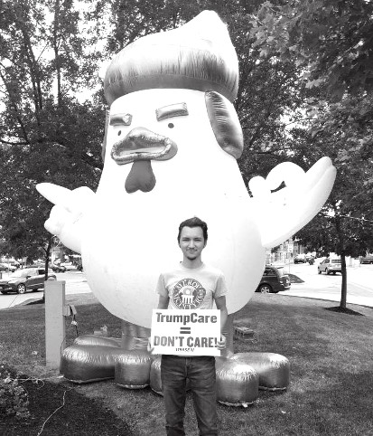 Askar with the Trump Chicken