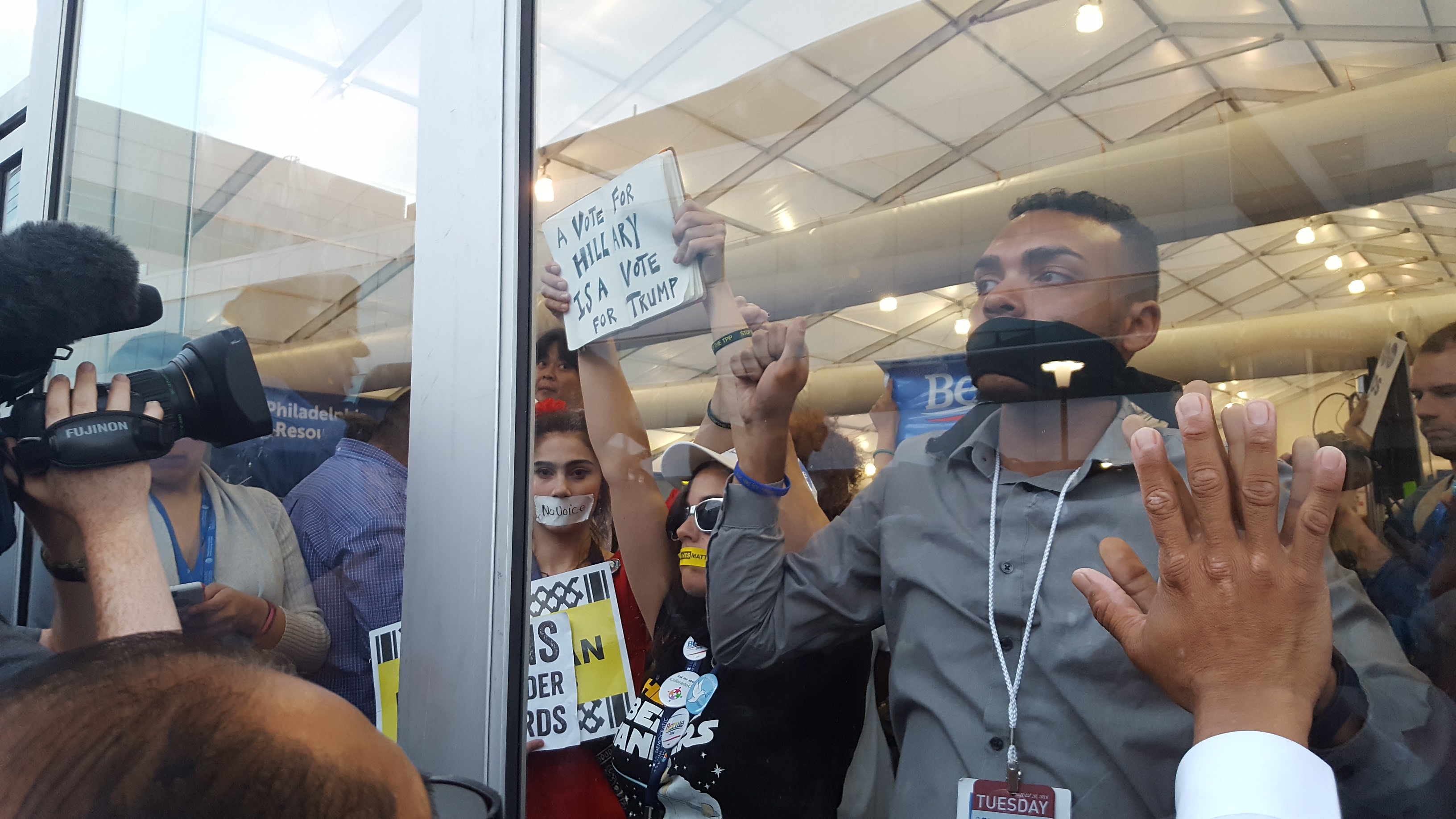 Pro-Bernie Sanders protestors