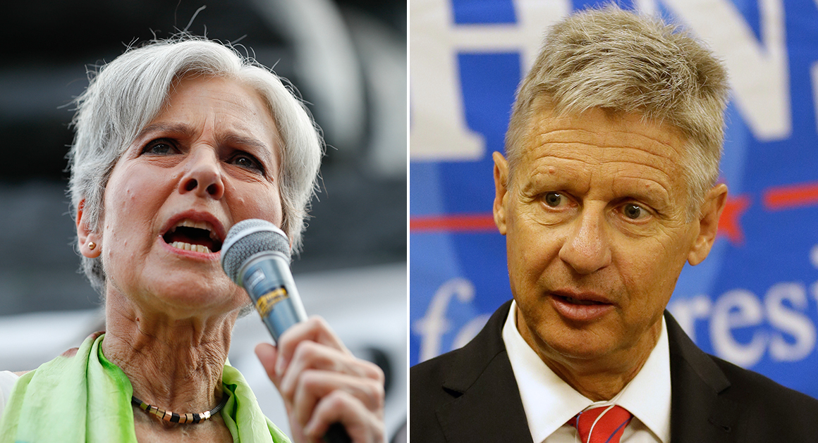 Green Party candidate Jill Stein and Libertarian Party candidate Gary Johnson